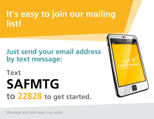 TEXT TO JOIN OUR MAILING LIST
